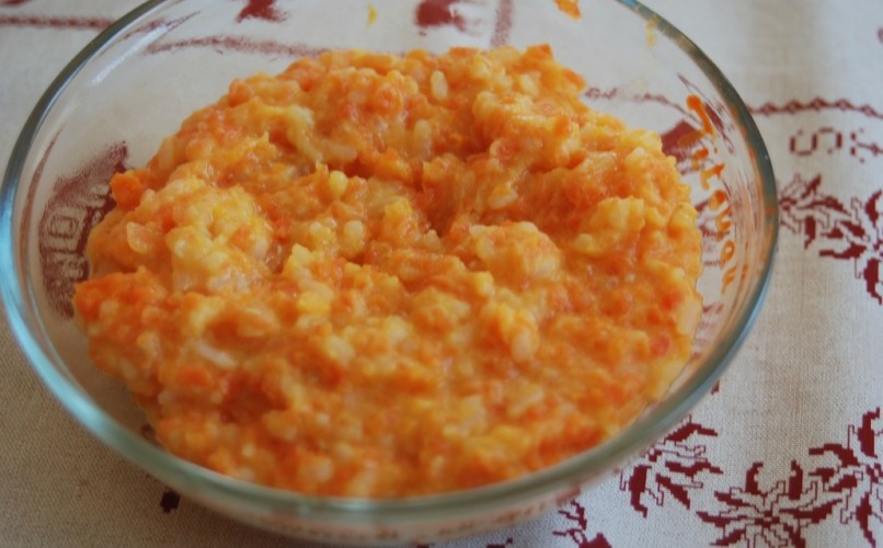 Recette bébé : riz, légume et poisson en mousseline